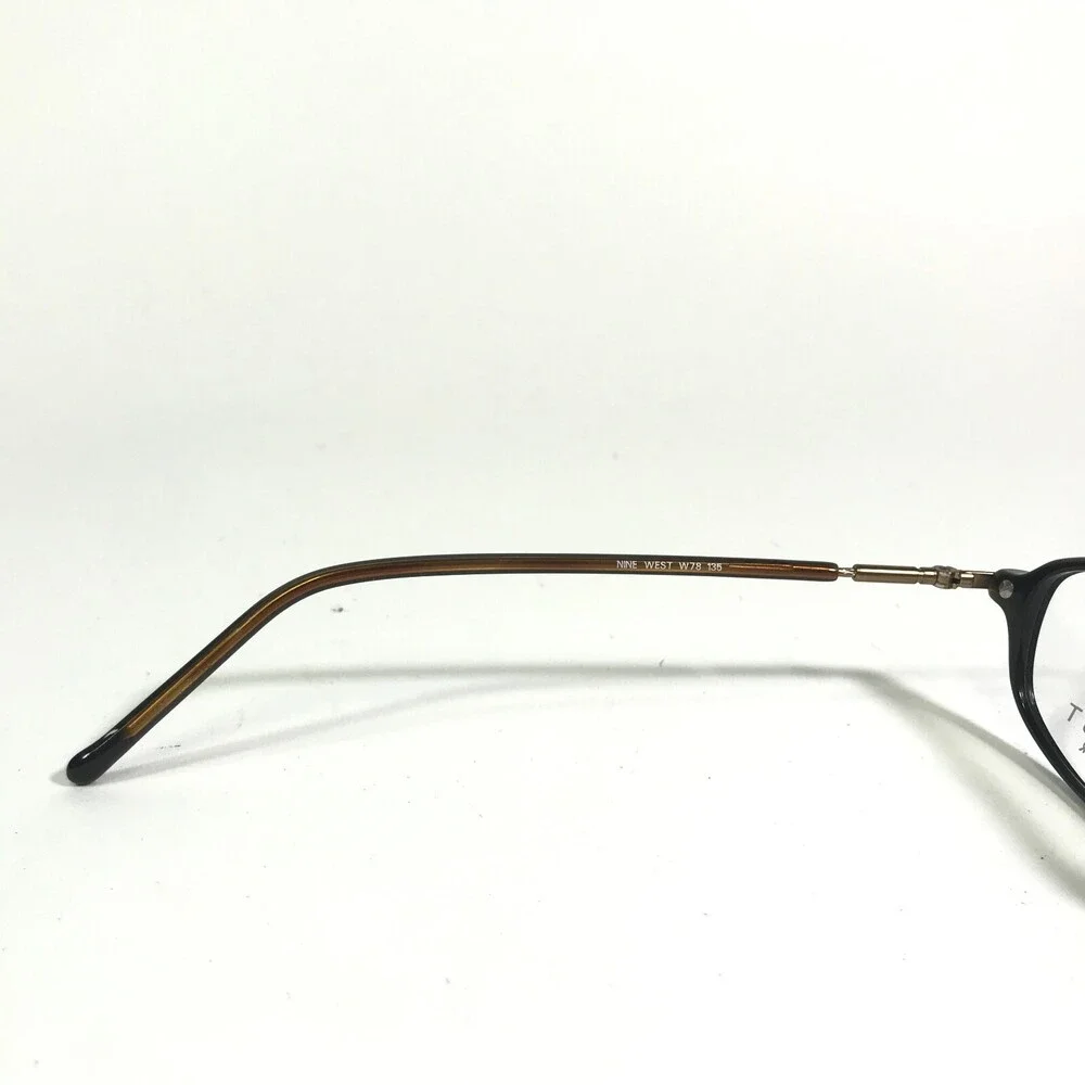 Nine West Petite Eyeglasses Frames 80 W78 Black Brown Round Full Rim 51-16-135